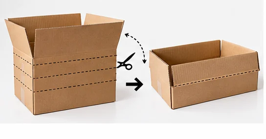 Caja de cartón de altura ajustable para reducir el espacio vacío del empaque