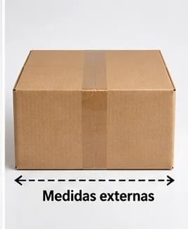 Medidas externas de una caja de cartón completamente armada